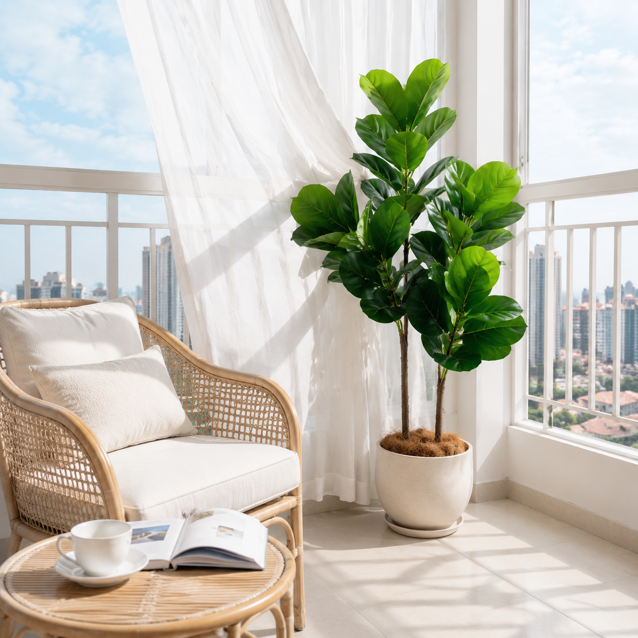 130cm/4.3ft Artificial Ficus L - Ficus Lyrata Tree 리뷰 및 가격