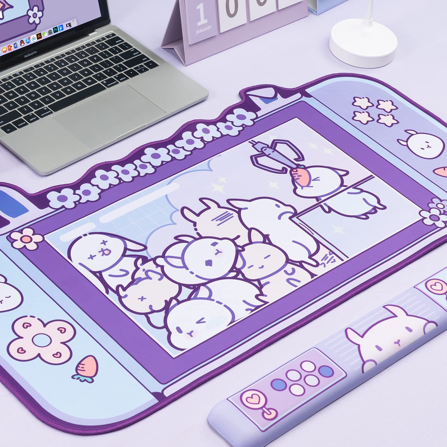 Large Kawaii Gaming Mouse Pad  - Tradescantia Purple 리뷰 및 가격