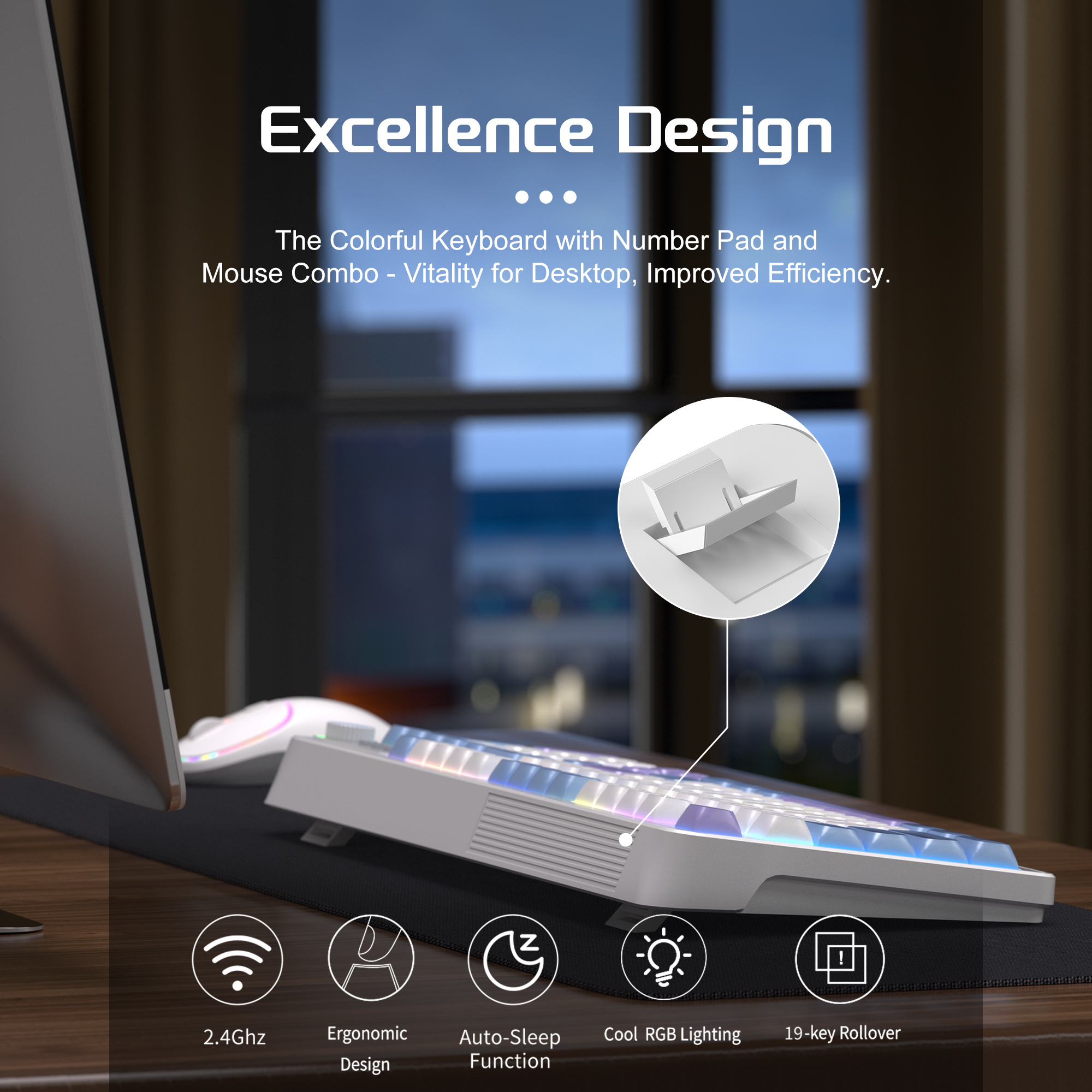 MageGee Wireless Gaming Keyboa - Tradescantia Purple 리뷰 및 가격