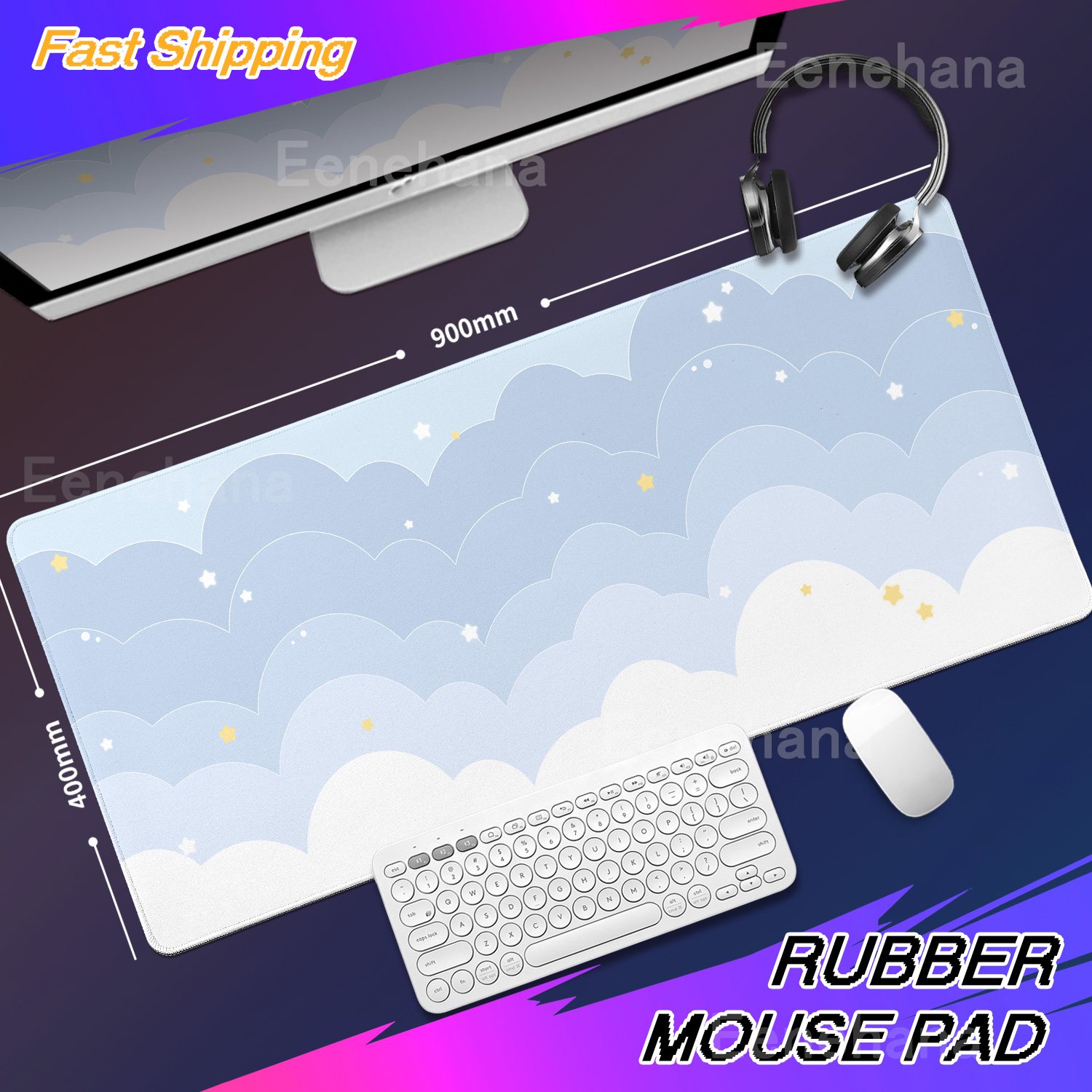 Light Blue Pink Clouds Desk Ma - Tradescantia Purple 리뷰 및 가격